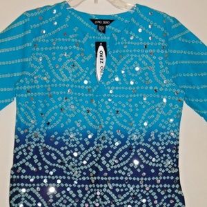 Cute Tunic Peasant Sequins Embellishment Blouse